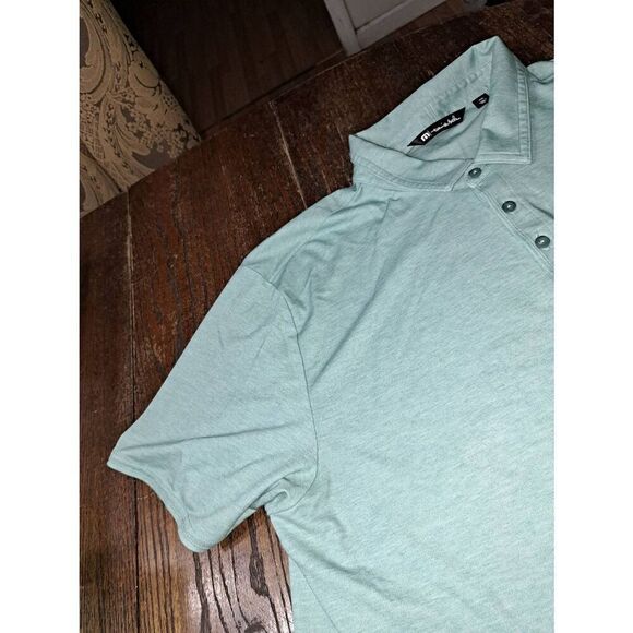XXL Travis Mathew Green Short Sleeve 3 Button Golf Polo Athleisure Casual Shirt - Picture 3 of 5